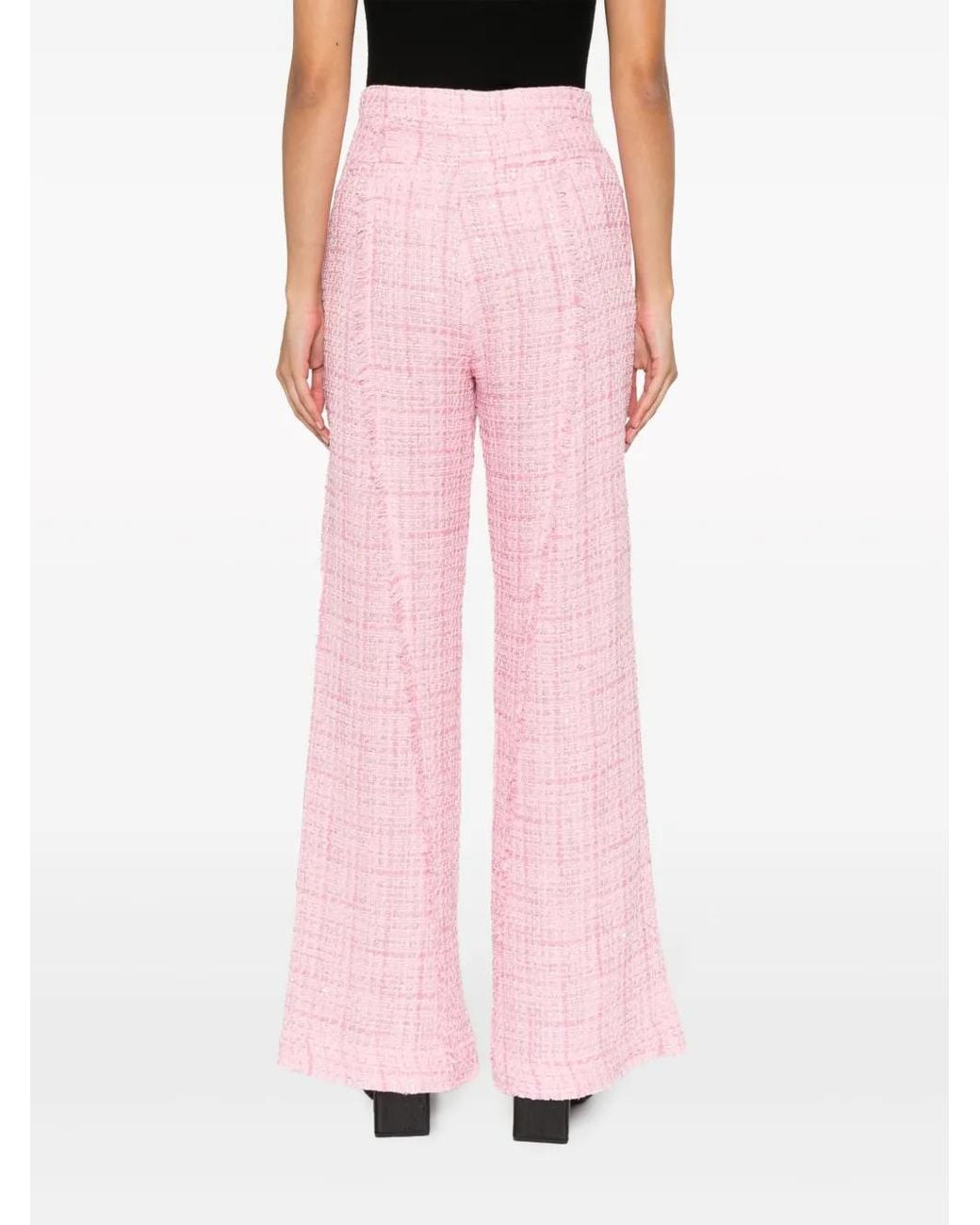 Gcds Pink Tweed Tailored Trousers