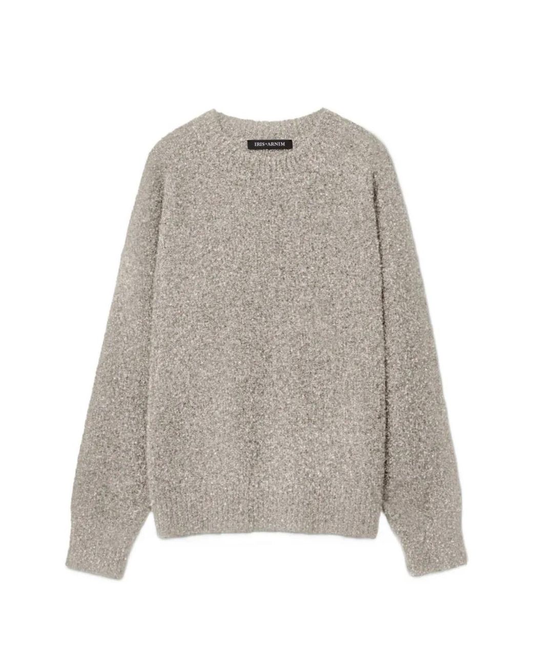 Iris Von Arnim Gray Long-Sleeve Sweater
