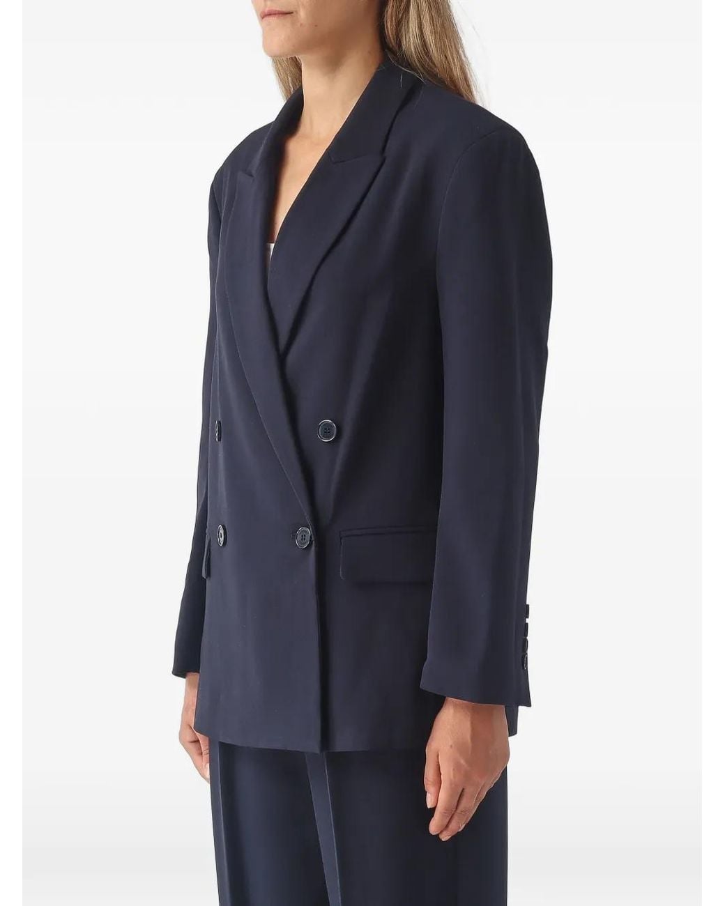 Twinset Blue Double-Breasted Blazer