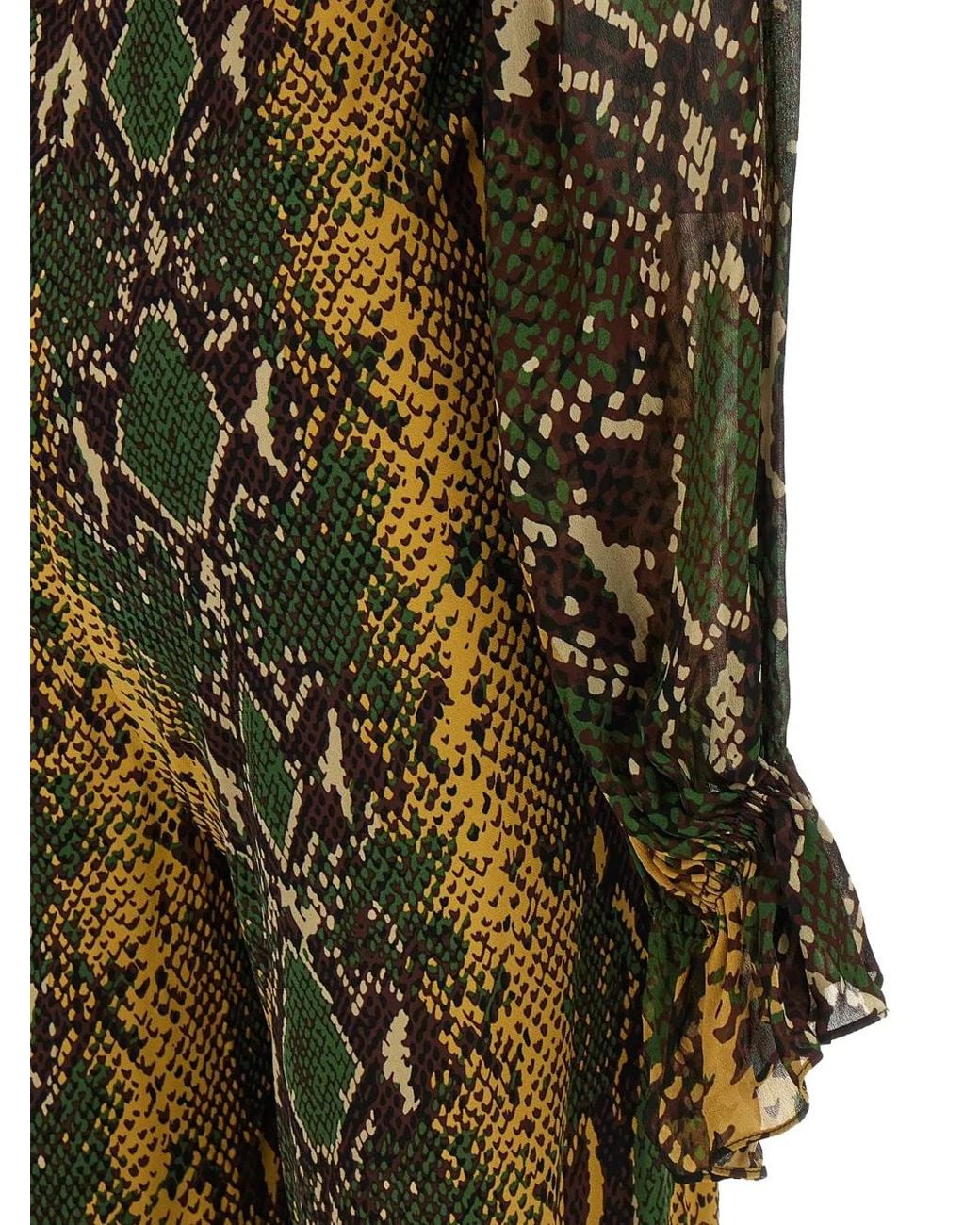 Diane von Furstenberg Green Lucia Python-Print Jumpsuit