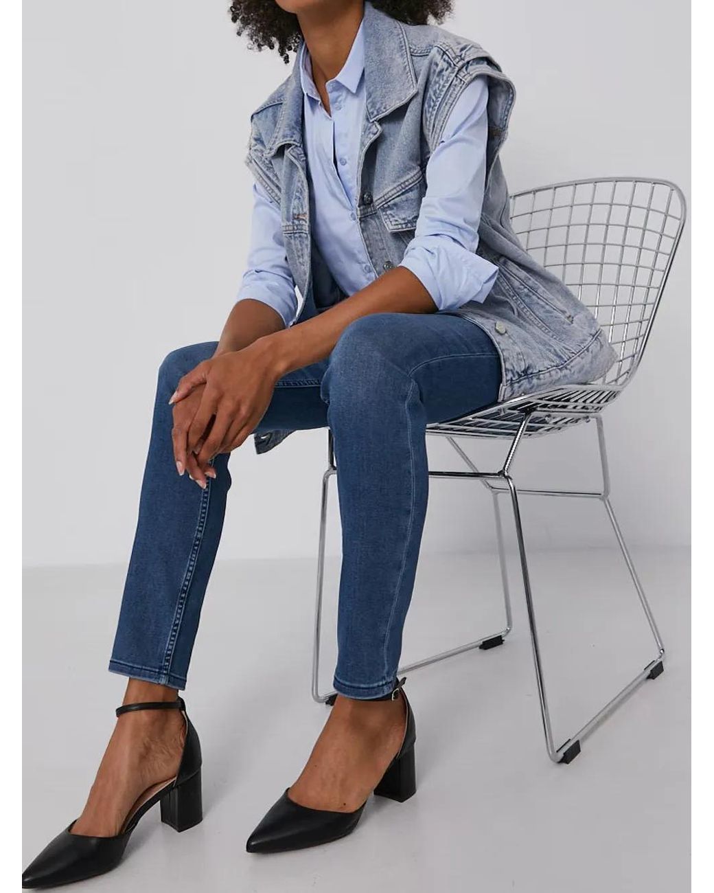 Mos Mosh Blue Tilda Long-Sleeved Fitted Shirt