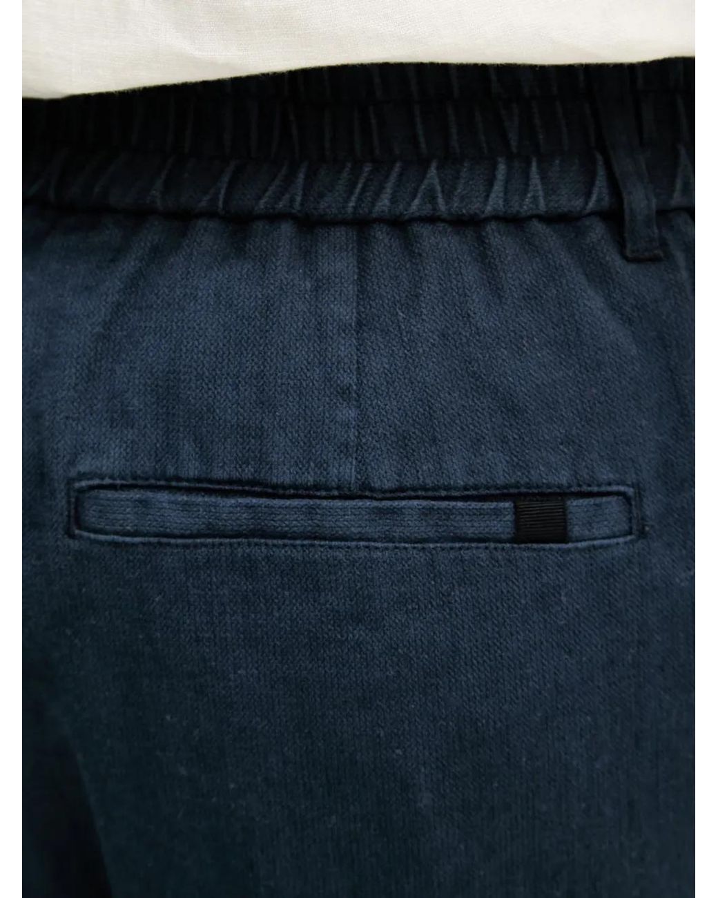 Mos Mosh Blue Baldo Porro Pleated Elasticated-Waistband Trousers for men