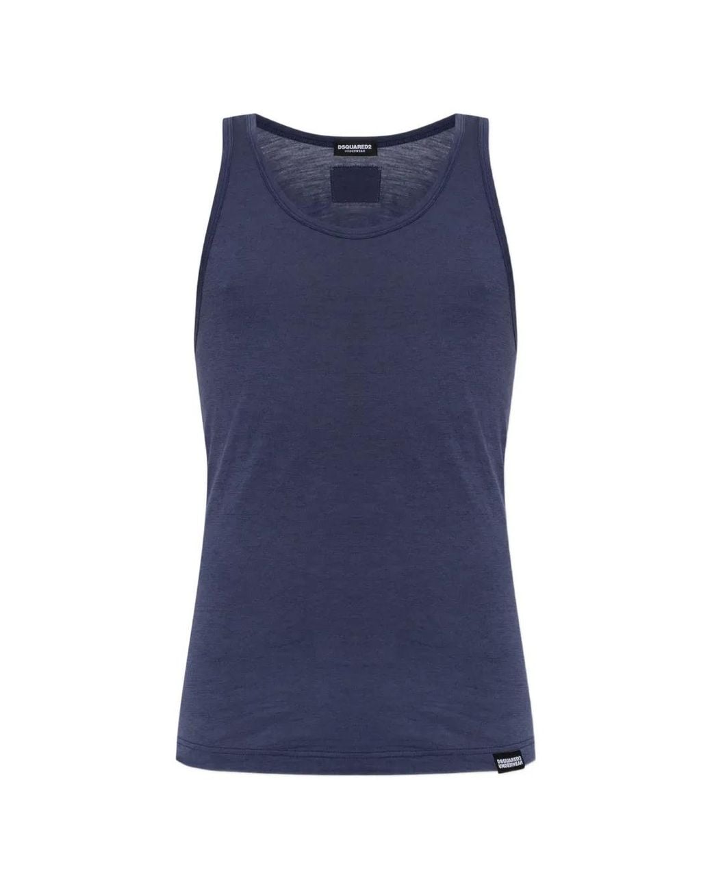 DSquared² Blue Scoop-Neck Wool Tank Top for men