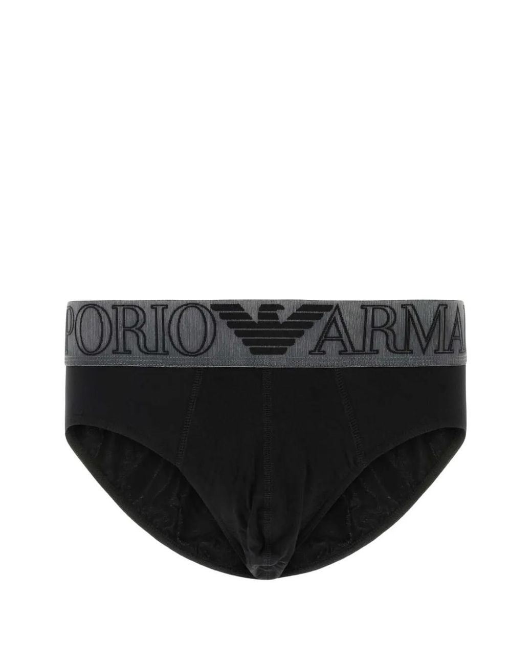Emporio Armani Black Megalogo Organic-Jersey Briefs for men