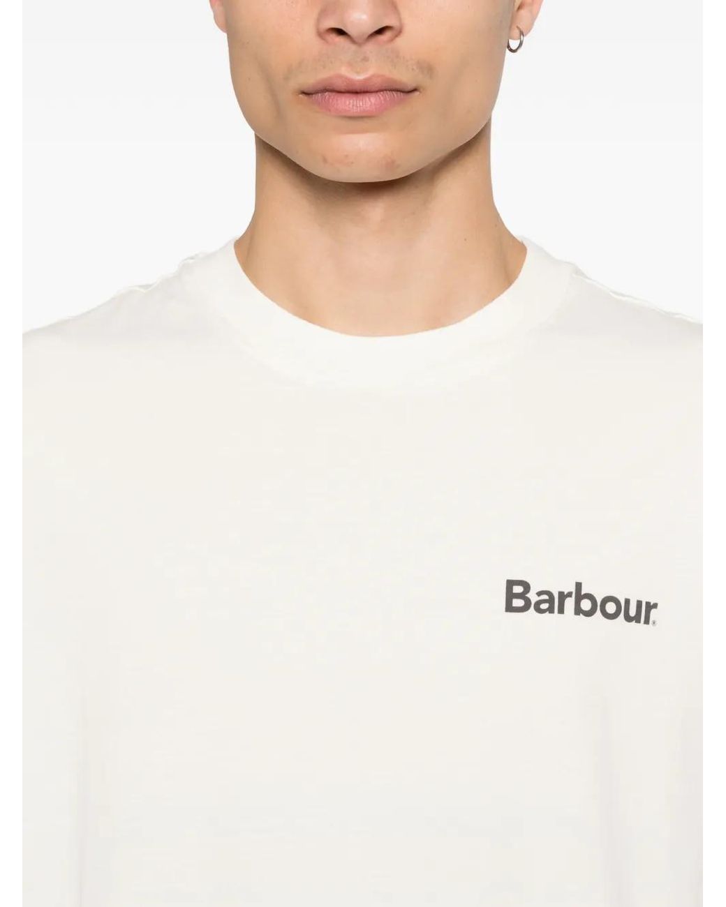 Barbour White T-Shirt À Logo Imprimé for men