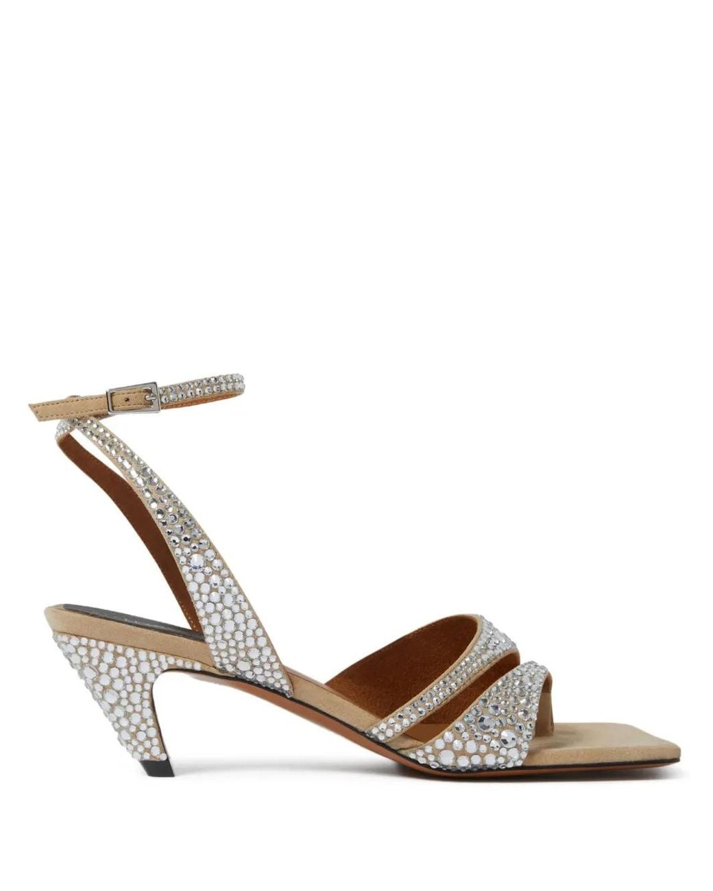 Stella McCartney Metallic Rhinestone-Embellished Sandals
