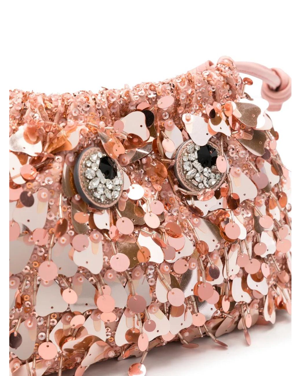 Anya Hindmarch Pink Embellished Shrimp Shoulder Bag Satin