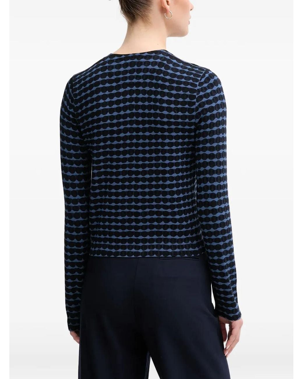 Benetton Blue Patterned Button Cardigan