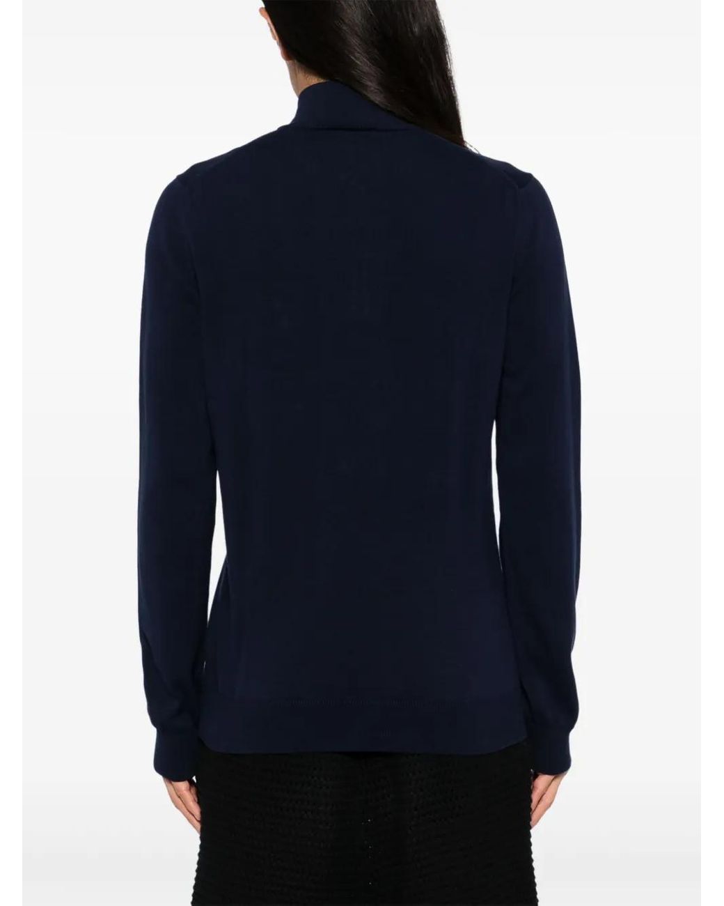 Lacoste Blue High Zipped Neck Plain Sweater for men