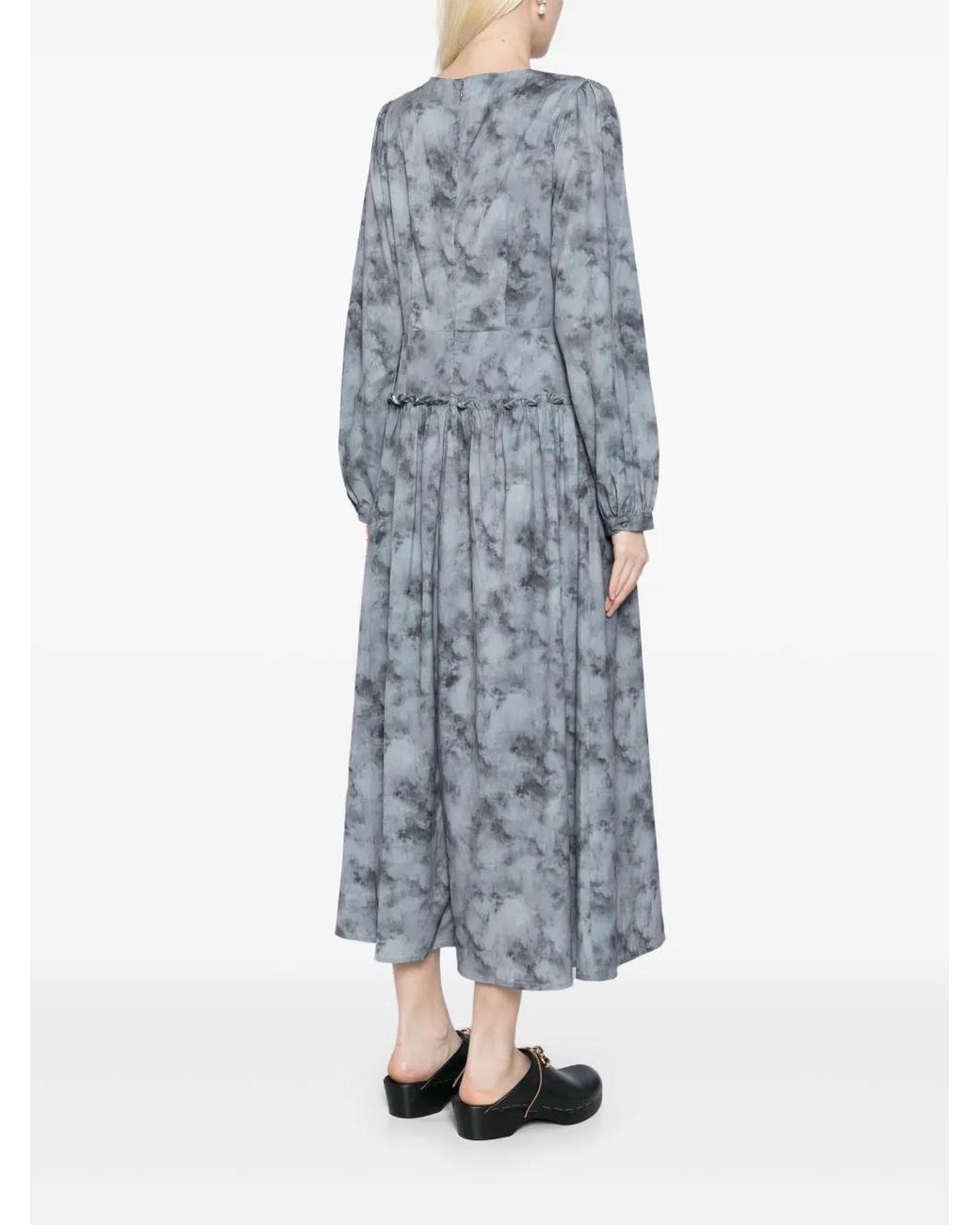 B+ AB Gray Marble Pattern Maxi Dress