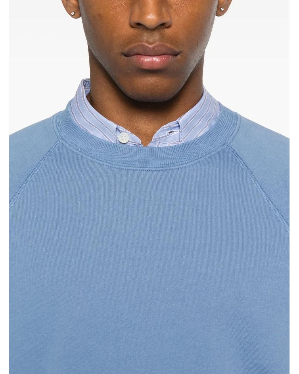 Tom Ford Blue Raglan-Sleeve Crew-Neck Sweatshirt for men
