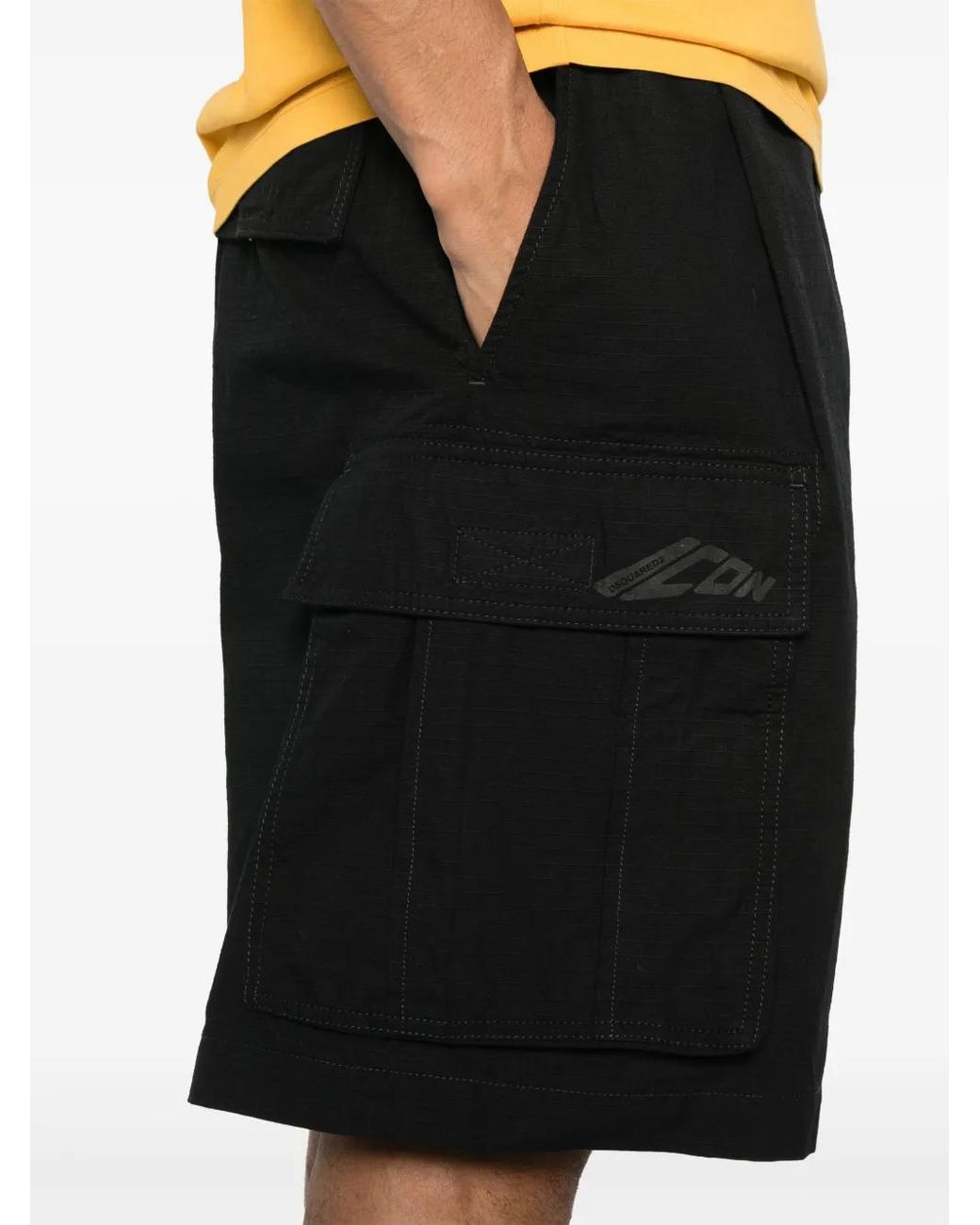 DSquared² Black Ripstop Cargo Shorts for men