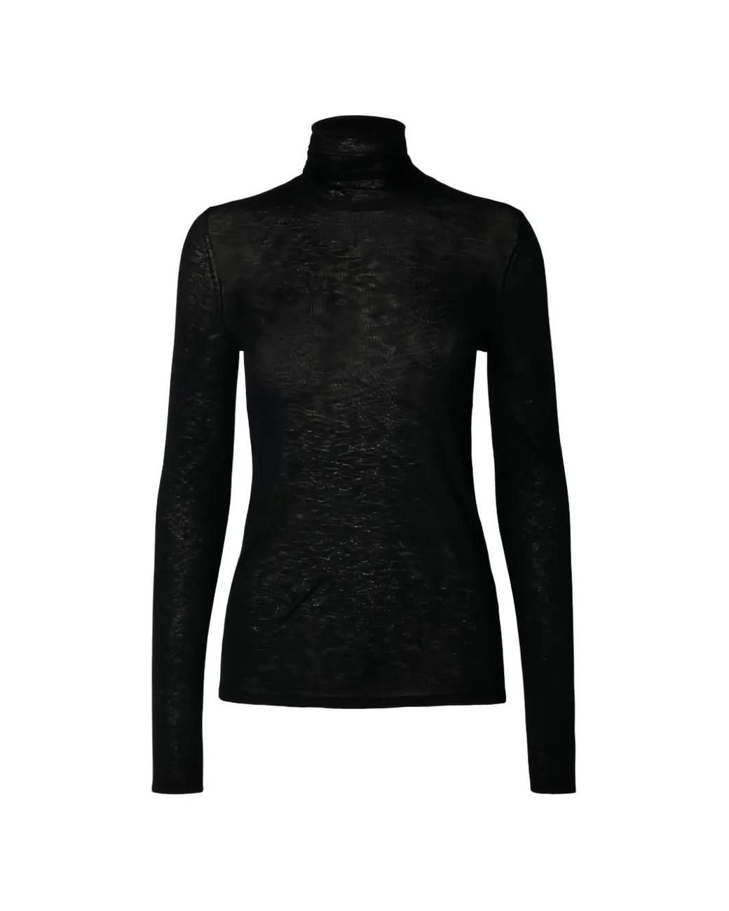 SELECTED Black Roll-Neck Long-Sleeve T-Shirt