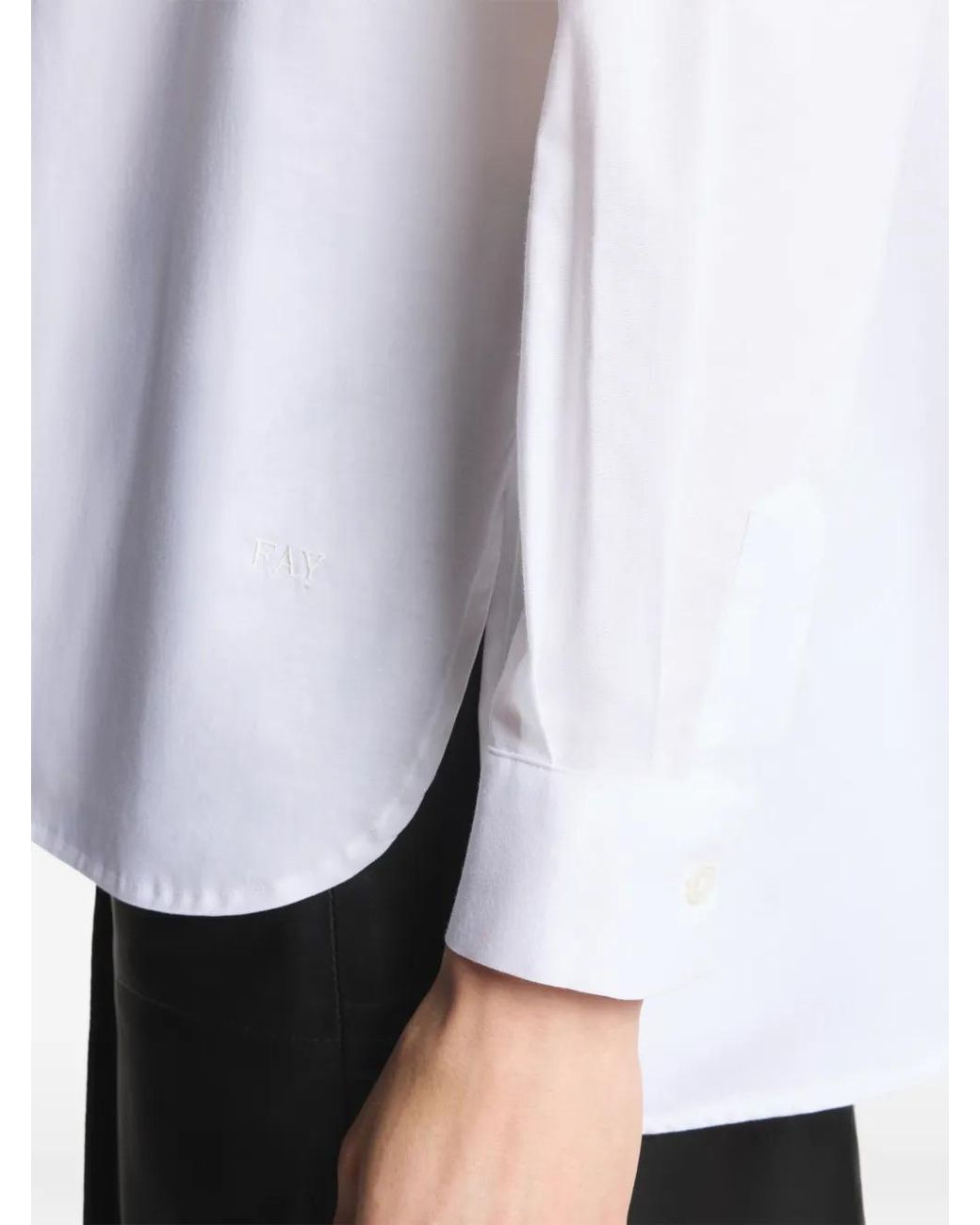 Fay Oversized Overhemd in het White