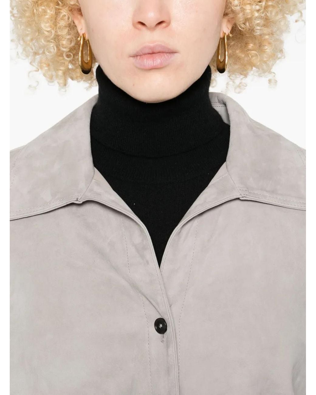 Arma Caterine Button-Down Suède Blouse in het Gray