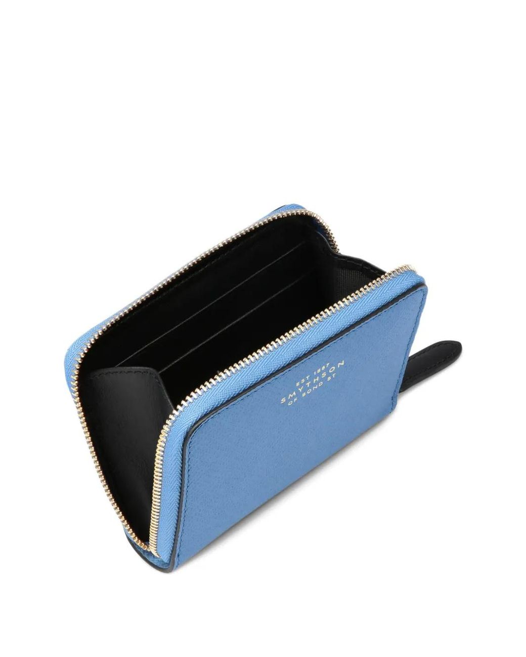 Smythson Blue Small Panama Zip-Around Wallet
