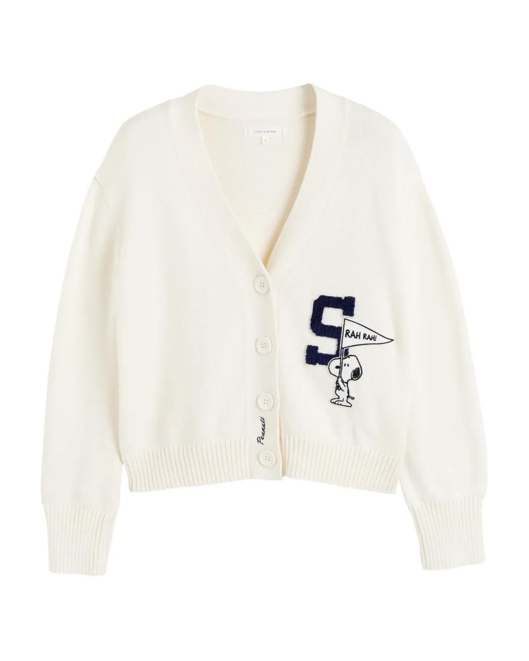 Chinti & Parker White X Peanuts Snoopy Varsity Cardigan