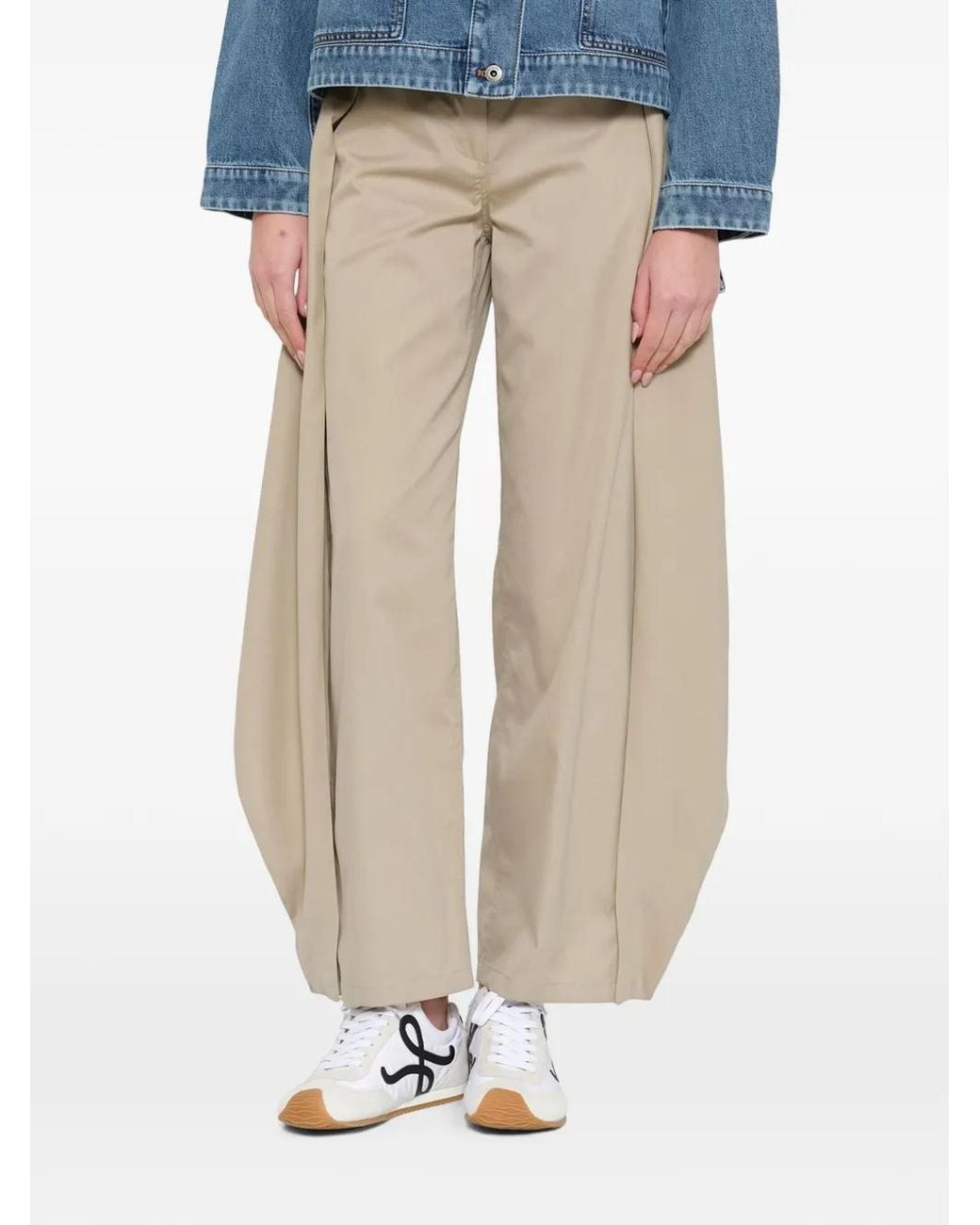 Loewe White Pleated Straight-Leg Trousers