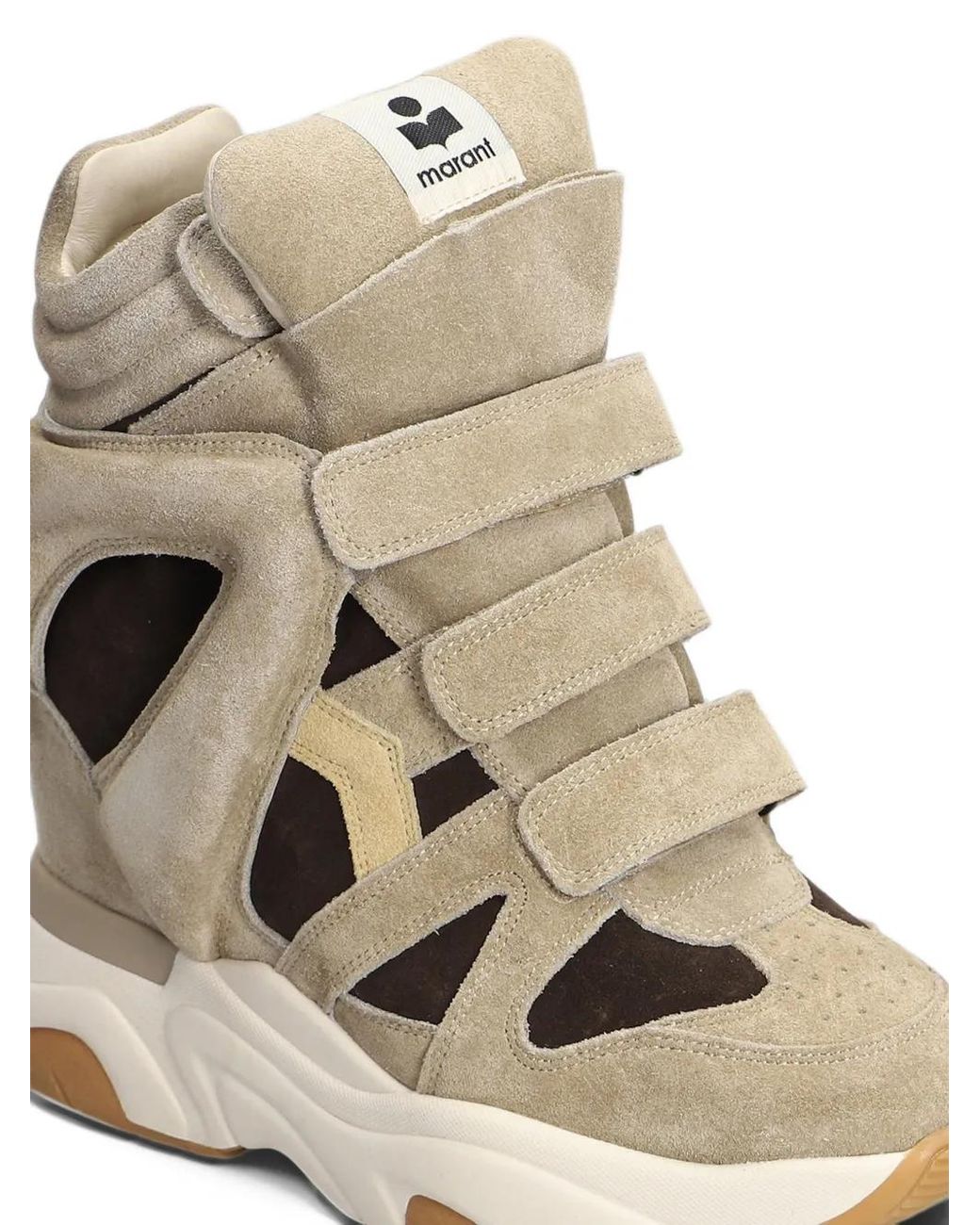 Isabel Marant Natural Balskee Suede Wedge Sneakers