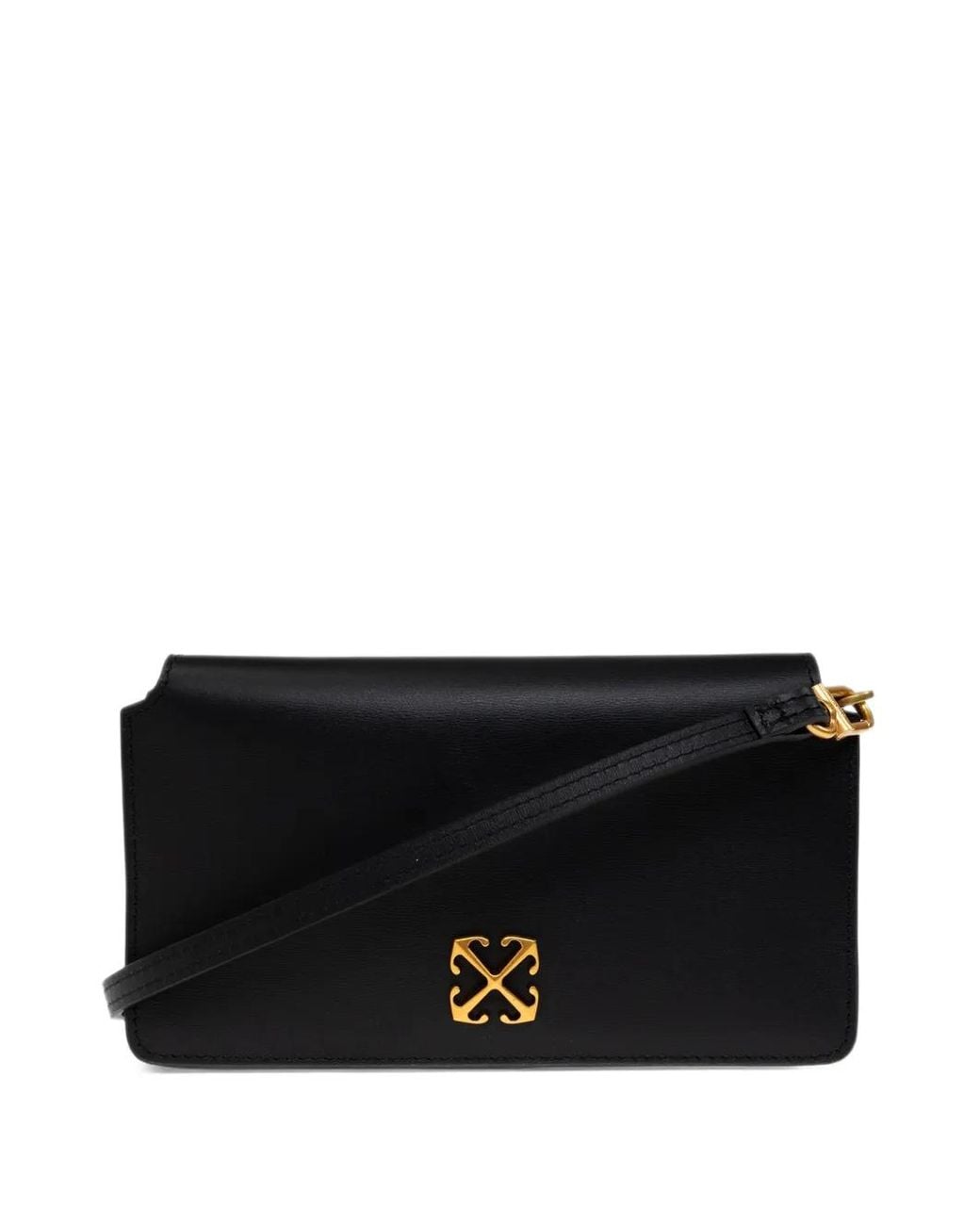 Off-White c/o Virgil Abloh Black Jitney Leather Shoulder Bag