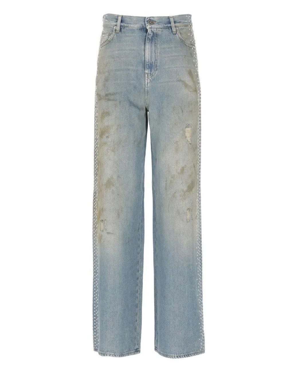 Golden Goose Deluxe Brand Blue Embellished Jeans