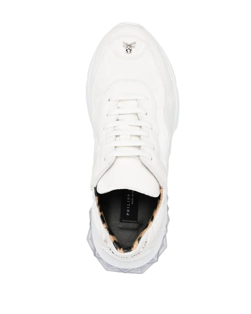 Philipp Plein White Runner Velvet Sneakers