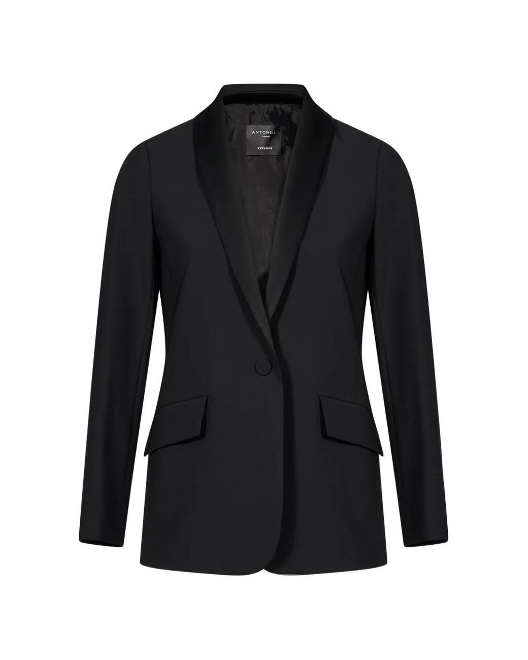 Antonelli Black Pandolce Shawl-Lapel Single-Breasted Jacket