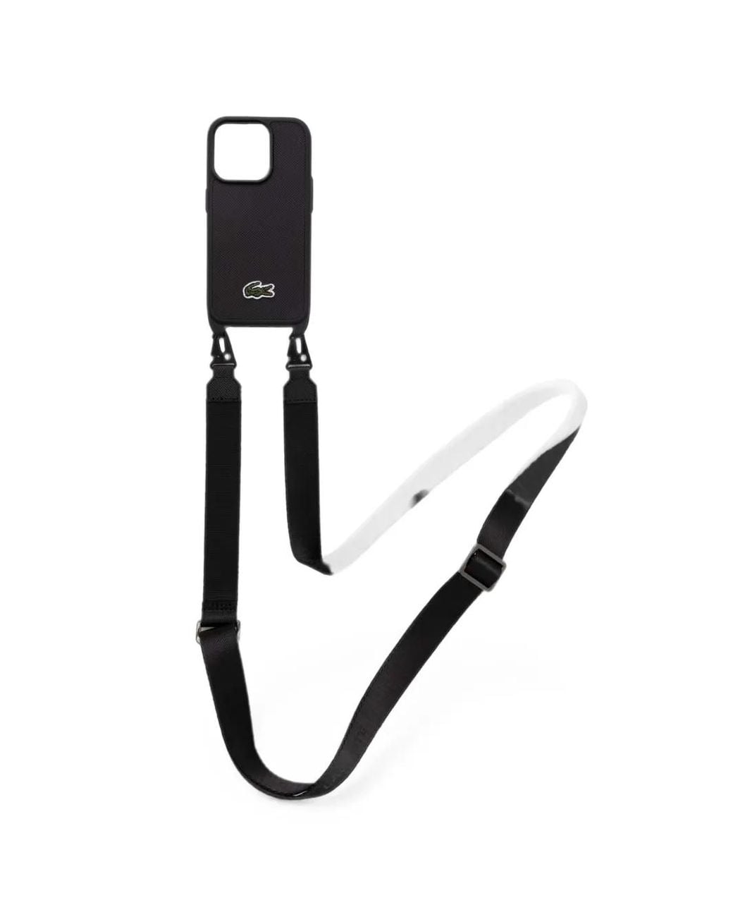Lacoste Black Logo-Patch Crossbody Phone Case