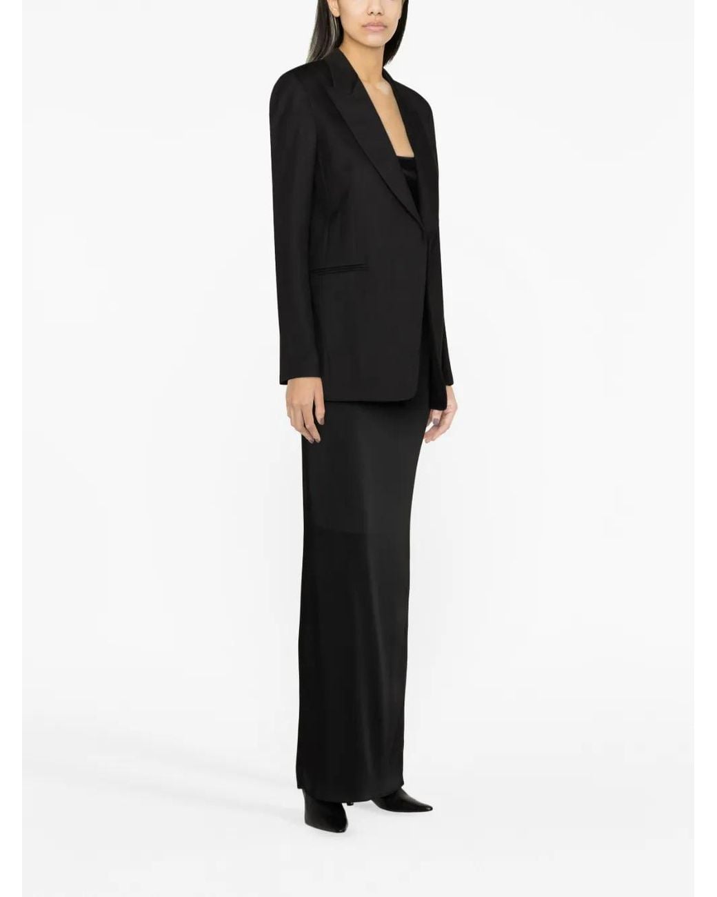 Chloé Black Silk-Blend Wool Single-Breasted Blazer