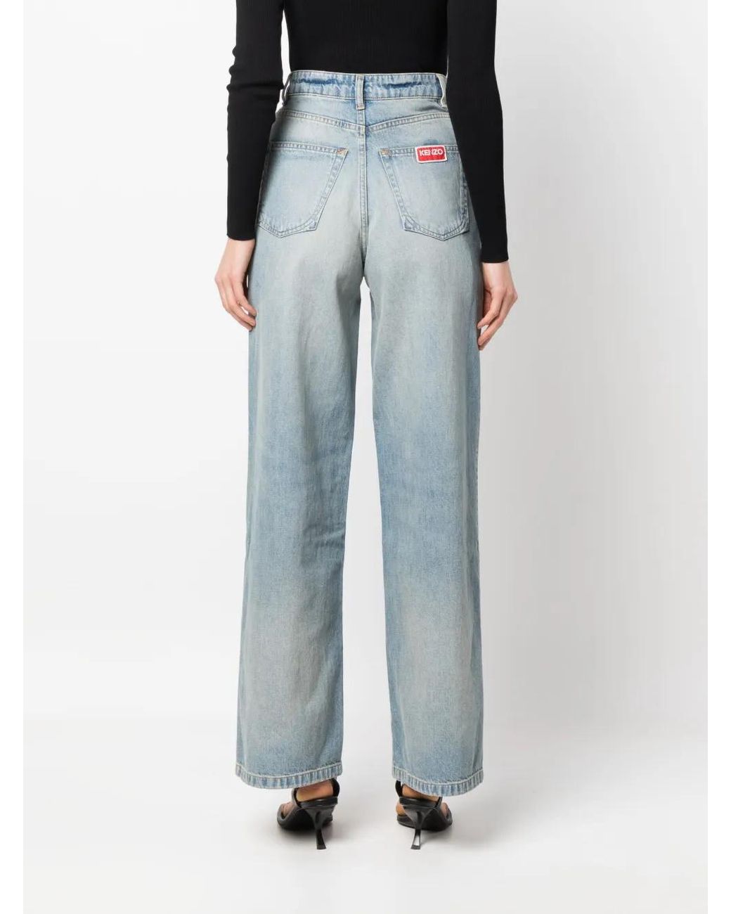 KENZO Jeans Met Logopatch in het Blue