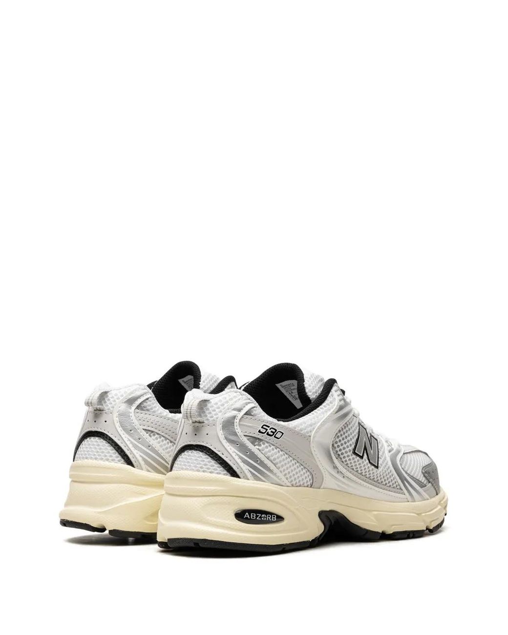 New Balance White Logo-Patch Low-Top Sneakers