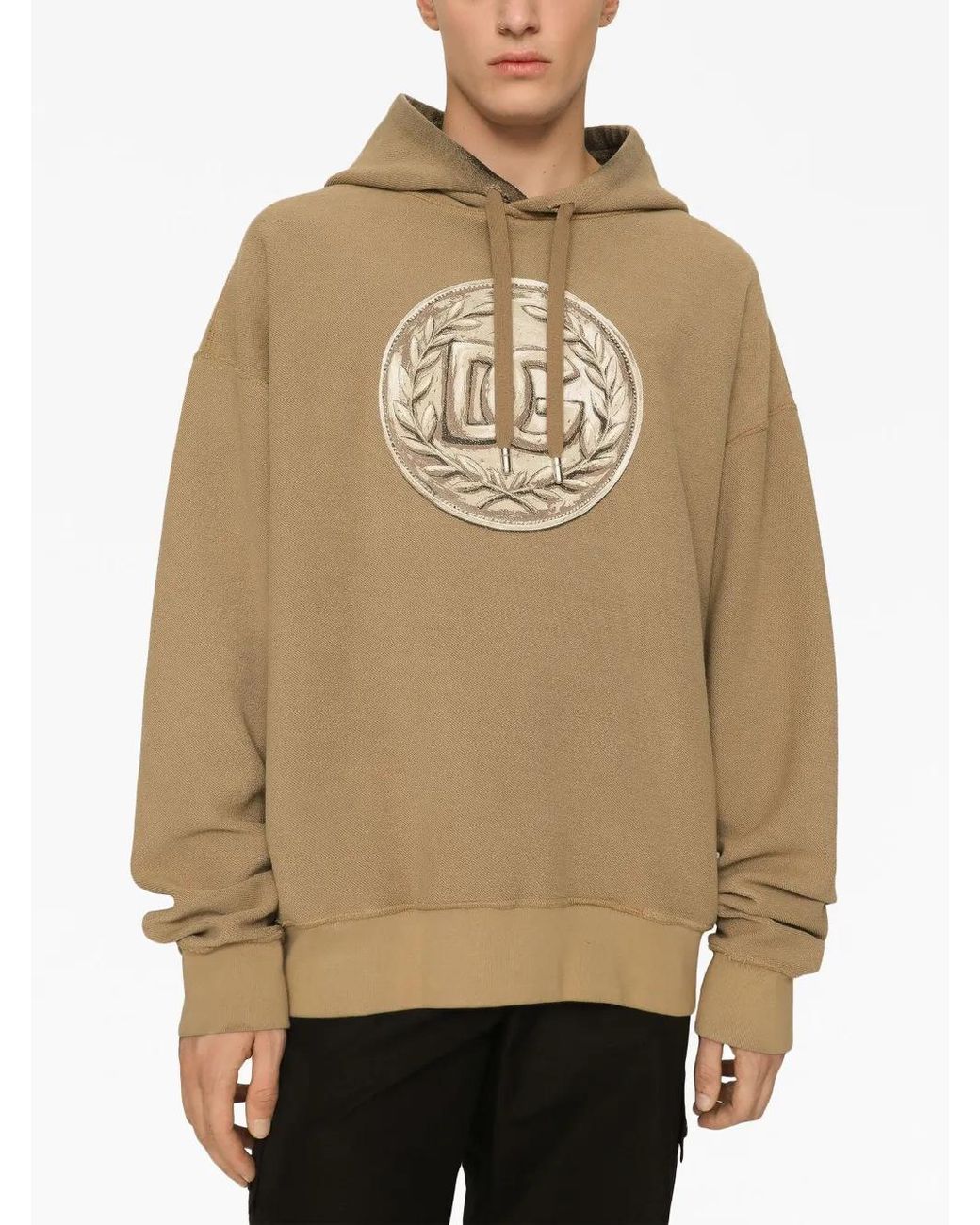 Dolce & Gabbana Brown Logo Print Hoodie for men