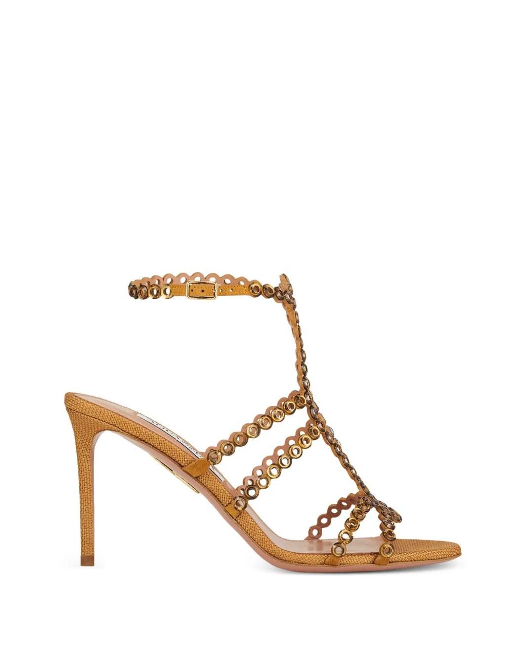 Aquazzura Metallic Sandales Mooncrush À Talon
