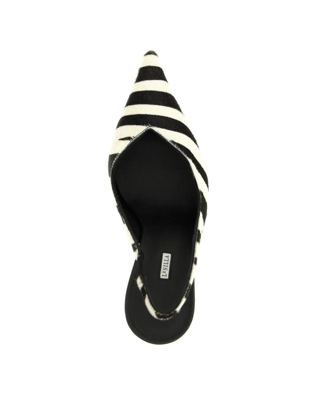 Le Silla White Zebra-Pattern Stiletto Slingback Heeled Pumps