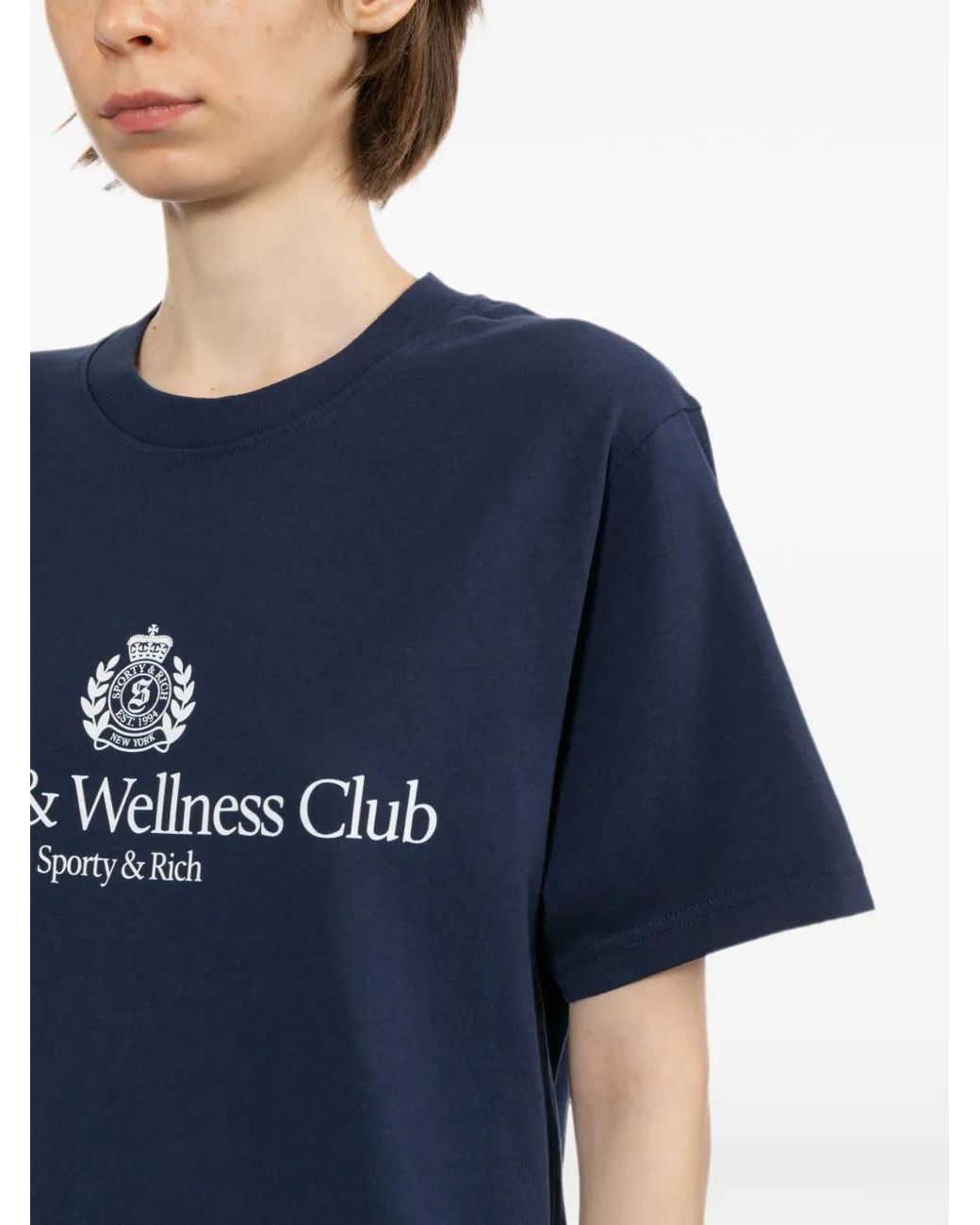 Sporty & Rich Blue T-Shirt À Logo Imprimé