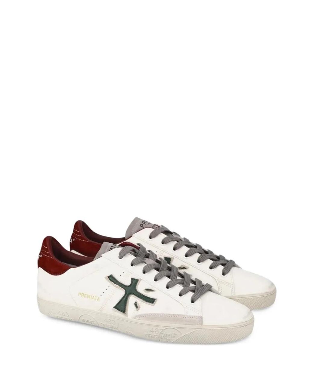 Premiata White Steven 7631 Logo-Patch Sneakers for men