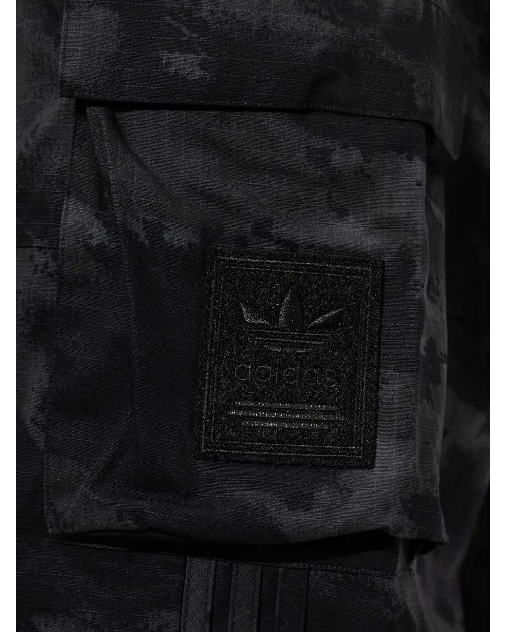 Adidas Black Camouflage-Print Cargo Pants for men