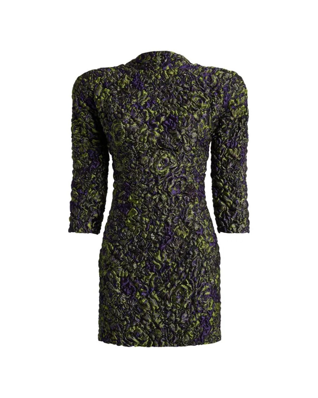 Balmain Black Cloqué Jacquard Dress