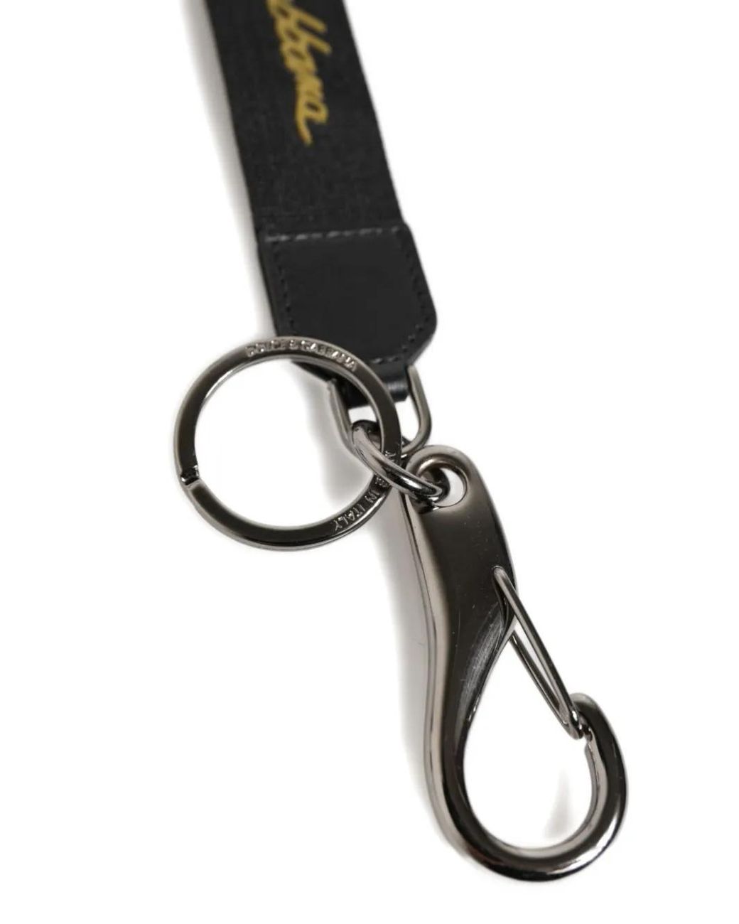 Dolce & Gabbana White Logo-Print Keychain for men
