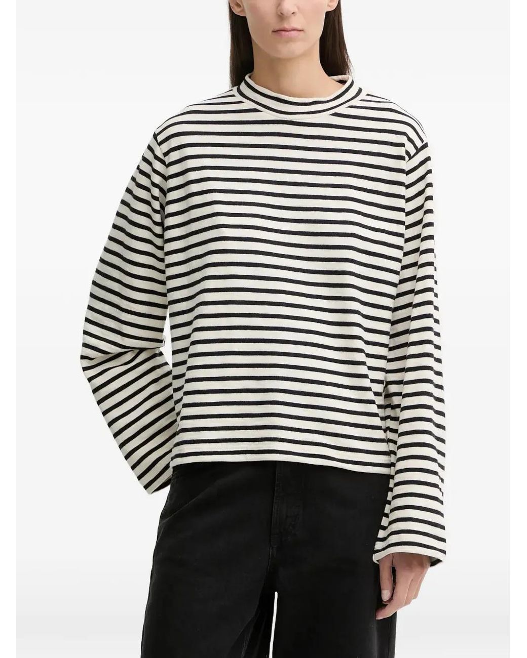Marc O' Polo Gray Striped Mock-Neck Jumper