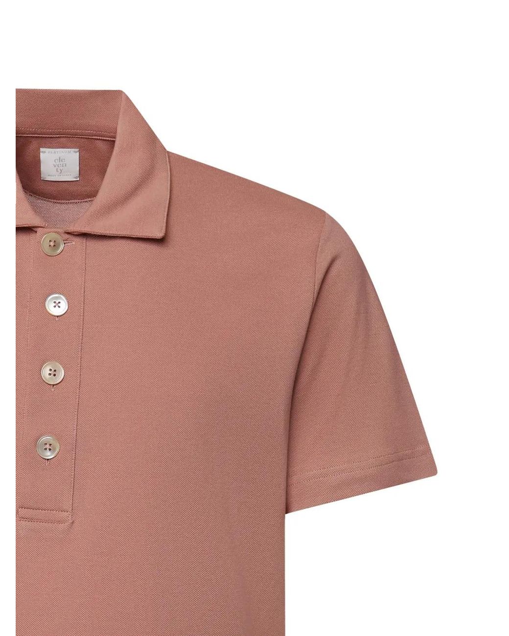 Eleventy Pink Cotton Polo for men