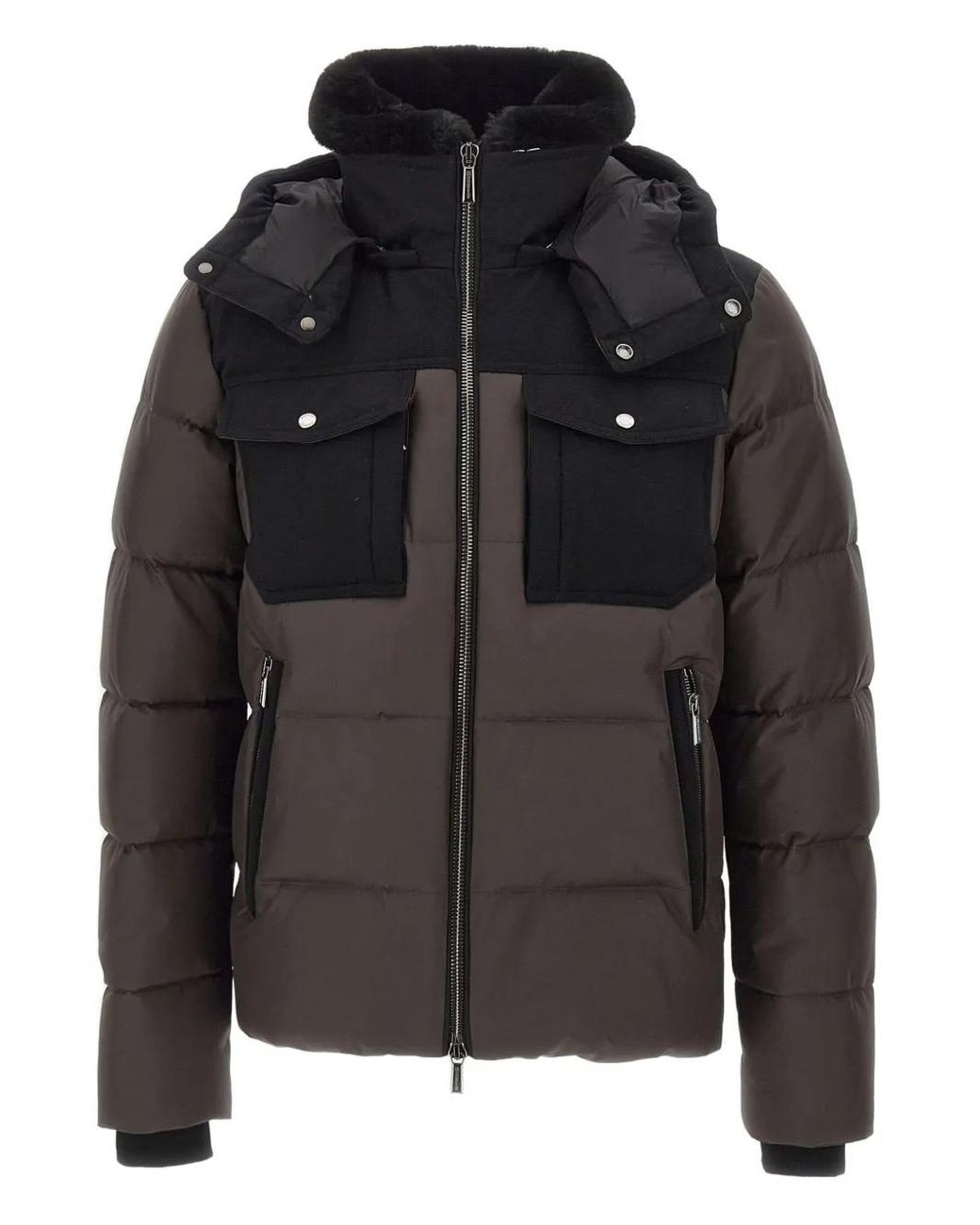 Moorer Klassische Kapuzenjacke in Black für Herren