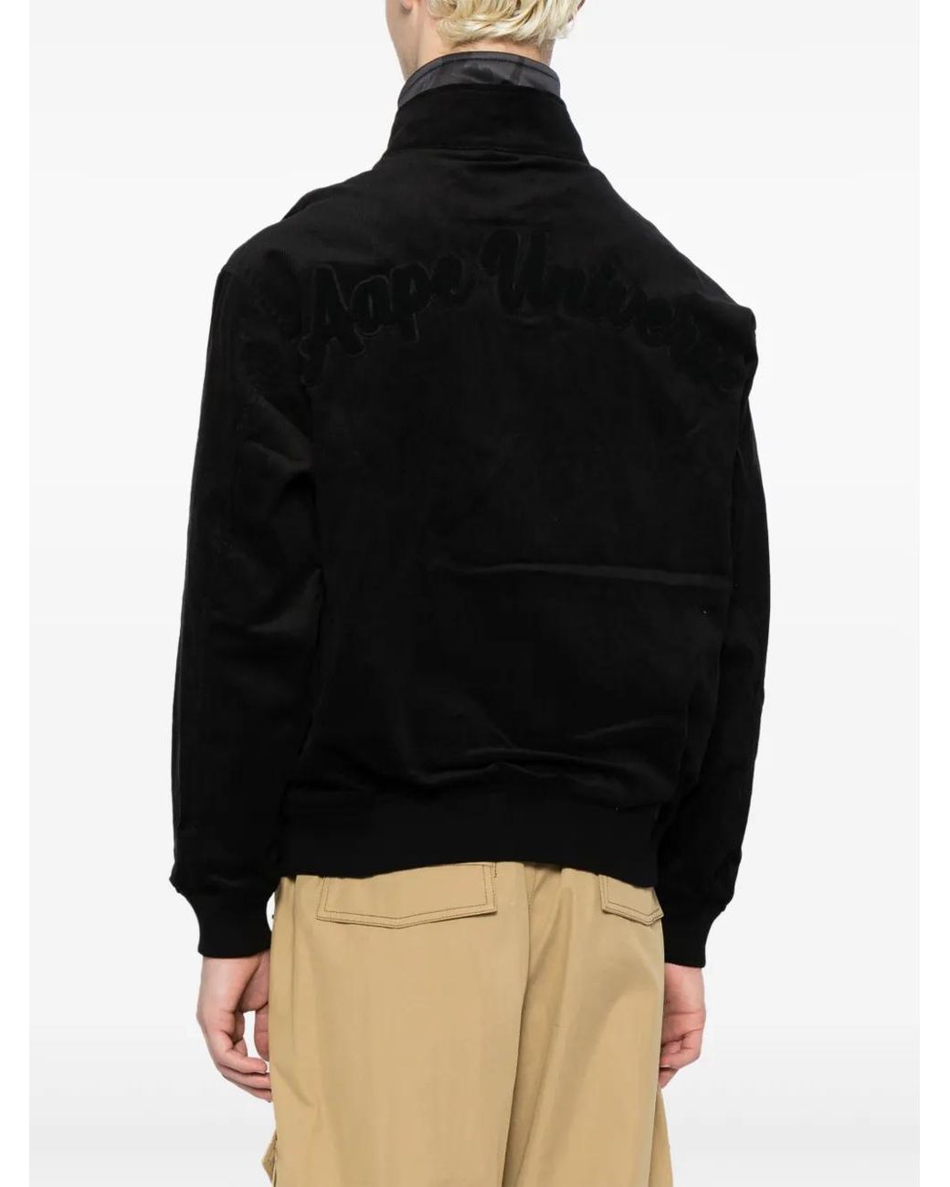 Aape By A Bathing Ape Black Logo-Patch Cotton Bomber Jacket for men
