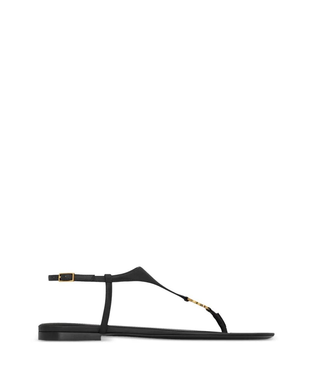 Saint Laurent Natural Cassandra Sandals
