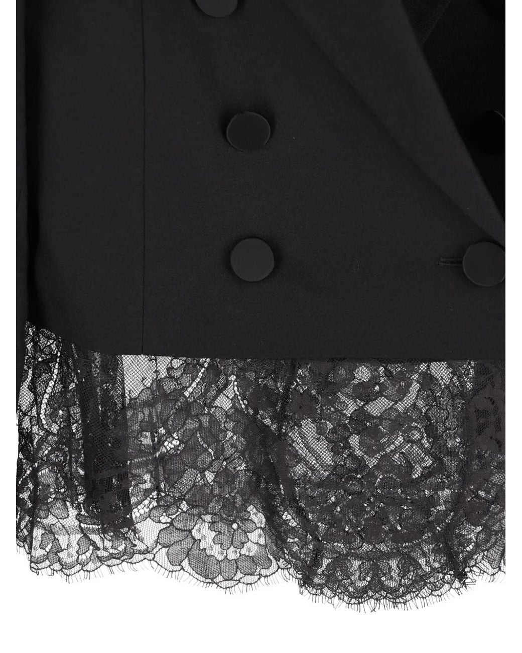 Zimmermann Black Valiant Lace Cropped Blazer