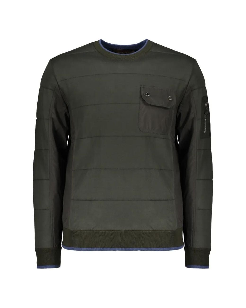 Moorer Green Quilted Long-Sleeve Sweater for men