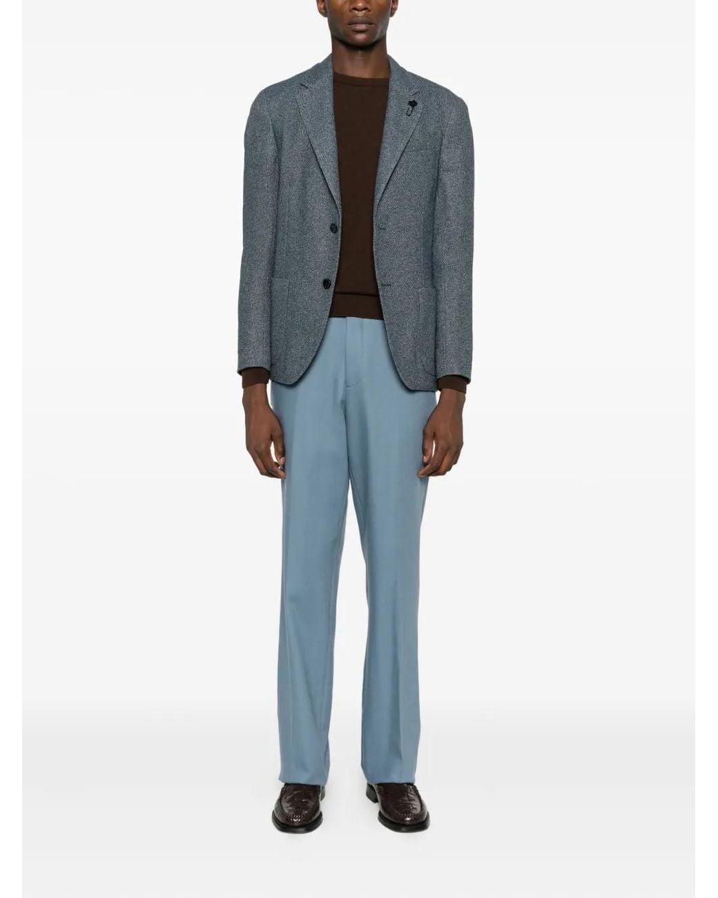 Lardini Blue Single-Breasted Blazer for men