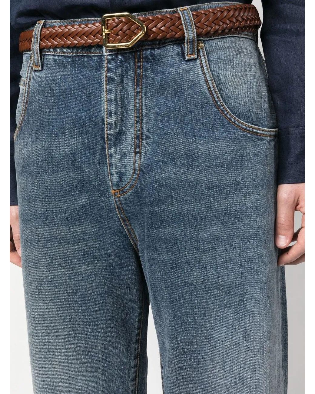 Etro Straight Jeans in het Blue voor heren