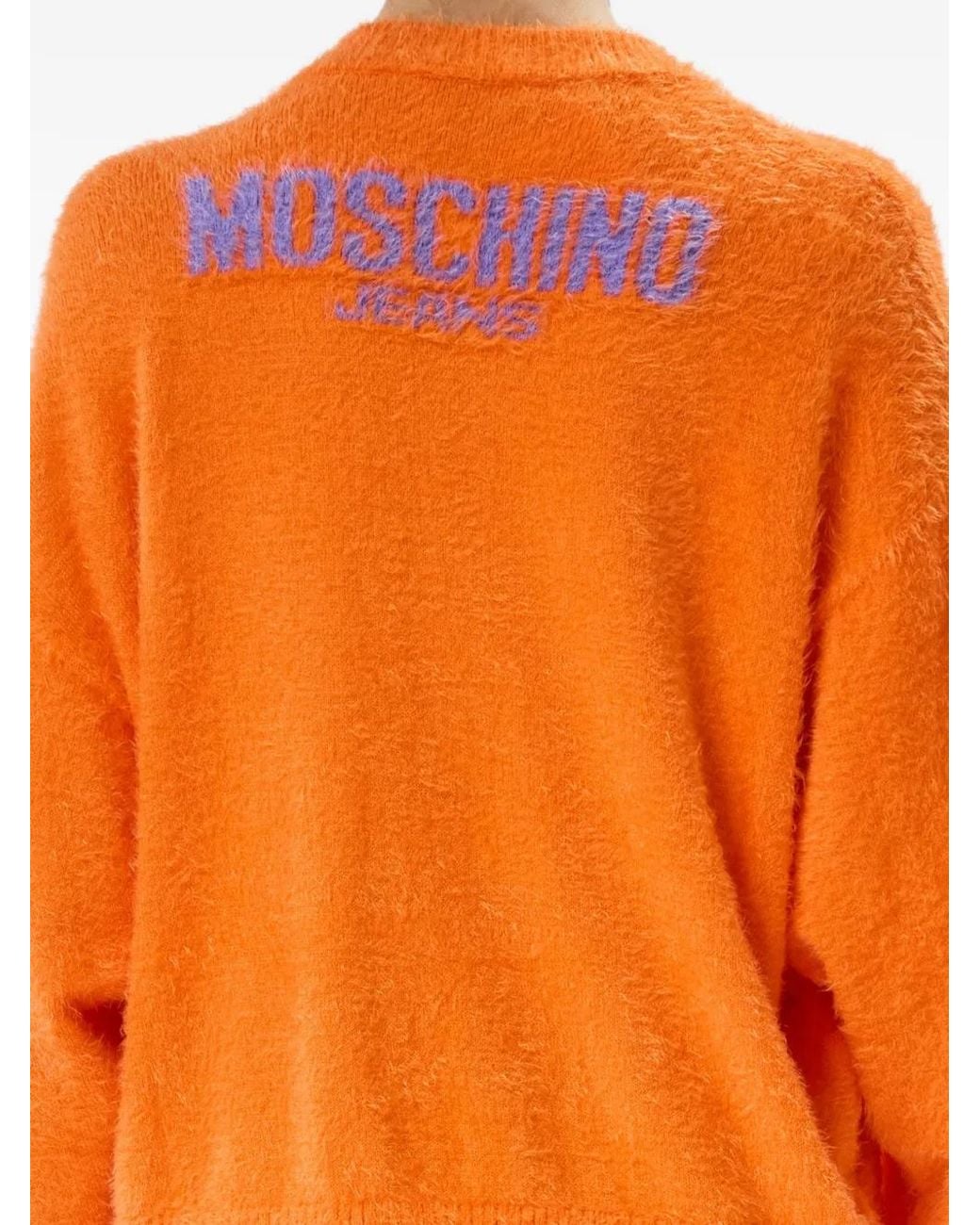 Moschino Orange Nuvola Logo-Intarsia Sweater