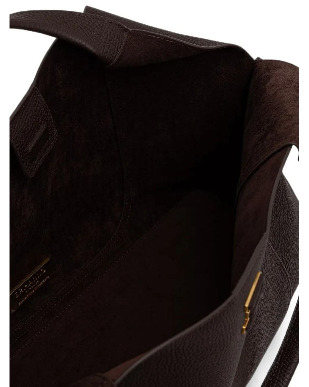 ERMANNO FIRENZE Brown Logo-Plaque Pebbled Tote Bag
